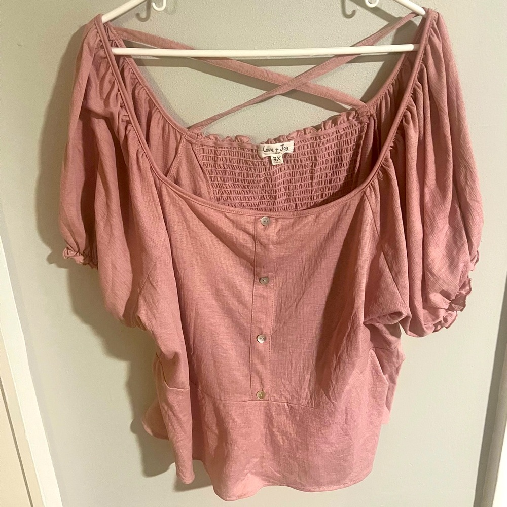 Love+Joy Boho Peasant Top Sz 3X